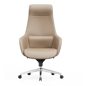 批发定制高品质真皮休闲办公椅为老板，中国白色独家老板椅