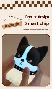 All'ingrosso transfrontaliero nuovo Bulldog francese in Silicone per <span class=keywords><strong>la</strong></span> notte ha portato pacche colorate con ricarica USB cucciolo camera da letto creativa - Product Image 3