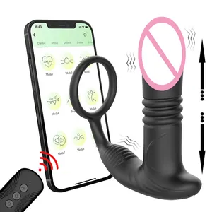 Adult Male Sex Toys for Men's Sex Anal Sex Toys Prostate Massager with Dual Cock Ring Anal Plug App & Remote Control Butt Plug