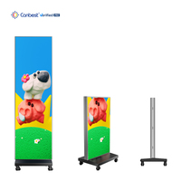 Canbest 2k - Pantalla LED Plegable para Carteles, Panel LED Portátil con Marco con Ruedas, Pantalla LED de 83 Pulgadas para Eventos y Ferias Comerciales