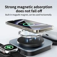 3 1 Flexible pour station de charge sans fil Type-C Port 15W pour écouteurs Microphone Smart Travel-friendly Magnetic Foldable