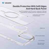 Coque de téléphone magnétique transparente de qualité originale pour iPhone 15 Pro Max, TPU PC, antichoc, charge sans fil, coque transparente