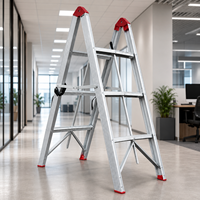 Échelle pliante en aluminium certifiée EN131, double face, robuste, antirouille, pour usage extérieur et escalier
