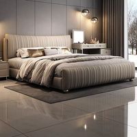 Lit de rangement moderne et confortable avec revêtement en cuir de qualité supérieure, taille Queen/King, certifié E0, directement de l'usine JUNYUHAO