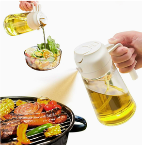 Distributeur et pulvérisateur d'huile d'olive en verre de 16oz 470ml au design moderne pour la cuisine et <span class=keywords><strong>le</strong></span> camping - Product Image 5