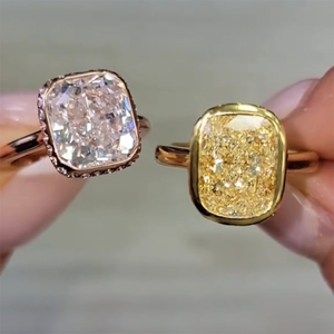 ANSTER Fine Jewelry Bague personnalisée VVS D Radiant Cut 2-5ct Fancy Color Lab Grown Diamond avec IGI Bague en or 18K Design unique - Product Image 2