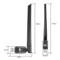Adaptor Kombo 2-In-1 WiFi 5 AC650 + Adaptor USB BT PC Desktop Eksternal 2.4G/5GHz Jaringan Nirkabel Dual Band BT 5.3 Windows 10/11