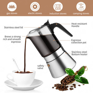 Cafetière en <span class=keywords><strong>verre</strong></span> borosilicate de haute qualité Emode, Moka durable, pot à moka - Product Image 4