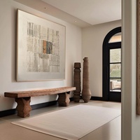 Peinture d'art 3D originale, peinte à la main à l'huile, minimalisme moderne, paysage abstrait, grande œuvre d'art murale d'intérieur, toile texturée, 3 couleurs
