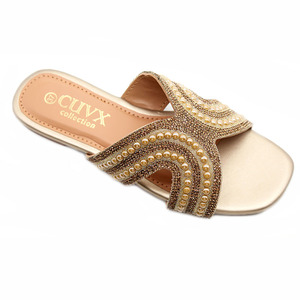 New Product Design Wholesale Roman Women's <b>Slippers</b>, Summer Women's <b>Slippers</b>, Breathable Crystal Women's Flat <b>Slippers</b>, Sandals - Product Image 5