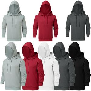 เสื้อฮู้ดสวมหัวผ้าฝ้าย100% ของผู้ชายเสื้อฮู้ดเทอร์รี่หนาหนาพิมพ์โลโก้ดีไซน์เรียบสำหรับฤดูใบไม้ร่วง - Product Image 2