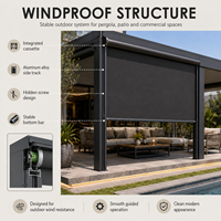 Store vertical électrique écologique, résistant au vent, en polyester imperméable, pour extérieur, vente en gros directe usine, pare-soleil pour hôtel