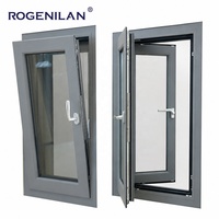 Fenêtres à battants modernes Rogenilan en aluminium à double vitrage étanche avec vitrage Low-E et moustiquaire
