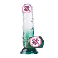 Double dégradé de couleur sexe réaliste gode masculin vente en gros TPE silicone gros gode cristal de silicone pour les femmes naturel
