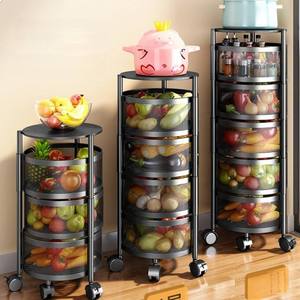 Roterende Vloerstaande Multi-Grade Fruitgroente Keuken Opbergrekken Keuken Organisatoren En Opslag Keuken Plank - Product Image 4