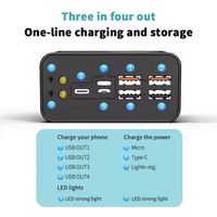 Power Bank 50000mAh OEM LOGO Lampu LED Ganda Power Bank Kapasitas Tinggi Casing Baterai Charger Dengan Empat Port USB Pengisian Daya