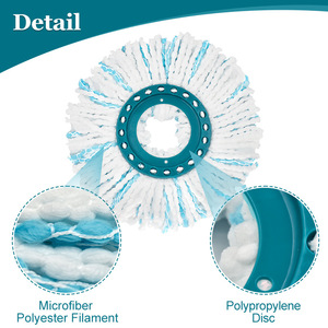 Recharges de vadrouille rondes compatibles avec <span class=keywords><strong>Leifheit</strong></span> accessoire de remplacement de pièces d'aspirateur de vadrouille plate de remplacement rotatif à 360 degrés - Product Image 5