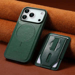 Étui portefeuille en cuir de luxe avec pochette magnétique détachable pour cartes et dragonne invisible pour iPhone 17 Pro Max - Product Image 4