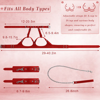 Kit BDSM en Cuir Menottes Collier Accessoires Sexuels BDSM pour Couples Harnais de Corps Sangles de Contrainte Jouets SM Érotiques pour Adultes 18+