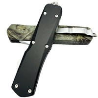Couteau de poche OEM OTF pliable et verrouillable pour camping et défense personnelle, avec lame à ressort automatique et bouton de verrouillage sur la poignée