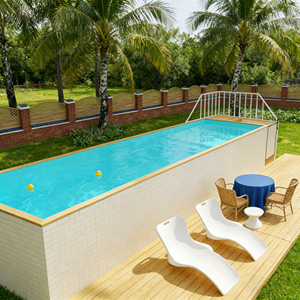 Kit de Piscina de Fibra de Vidrio Premium para Familiares y Amigos, Protección UV para Diversión y Relajación al Aire Libre - Product Image 4
