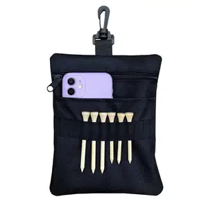Mini Golf Accessory Pouch Durable Nylon Valuables Holder Tote Hand Small Golf Tee Bag