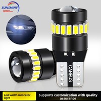 Feu de position latéral LED T10 pour voiture, 3014 + 18 SMD, lentille, 12-18V, 1.5W, compatible décodage, pour plaque d'immatriculation et tableau de bord