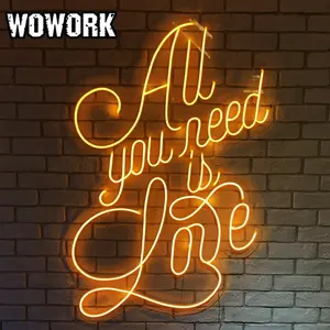 Wowok – panneau de lettres 3D coloré et flexible en forme de support en acrylique pour l'intérieur, rvb doux, 2023