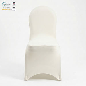 Funda elástica blanca antiarrugas para silla de hotel, cubierta ajustable para asiento de comedor, para exposiciones - Product Image 1