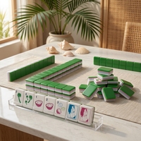Jeu de Mahjong Riviera : Tuiles Tropicales, Palmiers, Parasol, Verre de Mer – Jeu de Table de Voyage