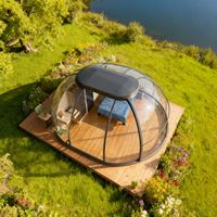 Tente Elliptique Moderne Extérieure Transparente en Polycarbonate PC avec Cadre en Aluminium Durable et Élégant pour Hôtel ou Maison Conteneur