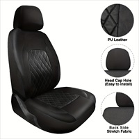 Housses de siège auto complètes en cuir PVC, 9 pièces, matelassées, toutes saisons, universelles, pour voitures 5 places, intérieur auto