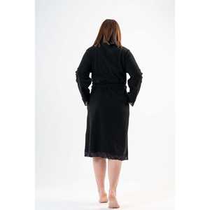 Women's Romantic <b>Lace</b> Robe with Pockets XXL Long-Sleeve Fleece Free Size Elastic Waist Closure Breathable for Homewear - Product Image 1