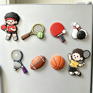 Juego de Imanes para Refrigerador con Diseños Deportivos de Dibujos Animados: Baloncesto, Bádminton, <span class=keywords><strong>Ping</strong></span> <span class=keywords><strong>Pong</strong></span>, Rugby, Bolos, Decoración para el Hogar, Regalo - Product Image 5