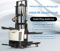 Forklift Elektrik Double-Lift Sit-Down Stacker 1.5-Ton dengan Operasi Berdiri