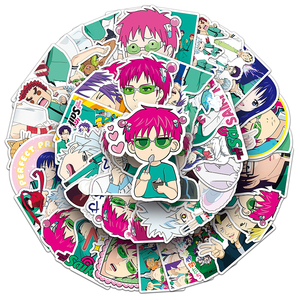 50 piezas de fábrica gran oferta decoración de Anime pegatina personalizada impermeable <span class=keywords><strong>Saiki</strong></span> <span class=keywords><strong>Kusuo</strong></span> pegatina - Product Image 5