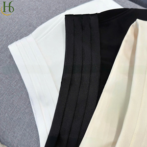 Shorts taille haute pour femmes, style jupe-short unie, service OEM pour la saison estivale, pantalon mi-mollet avec fermeture éclair - Product Image 2