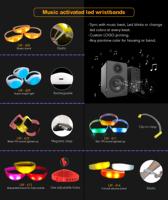 Bracelets lumineux Soffa Led pour concerts, s'illuminent avec la musique, activés par le son, personnalisables, bracelet LED