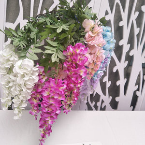 Fleurs artificielles Queyiyi, glycine en soie de 30 cm à 100 cm, décorations florales pour mariage, bandes décoratives pour plafond, multicolores - Product Image 1