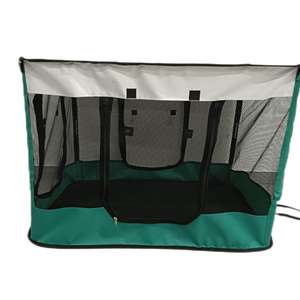 กรงสัตว์เลี้ยงขนาดเล็ก ใช้งานง่าย พับเก็บได้ ใช้ได้ทั้งในบ้านและนอกบ้าน สำหรับแมวและสุนัข ทำจากไฟเบอร์กลาส ลวดเหล็ก ผ้า Oxford พร้อมซิป - Product Image 5