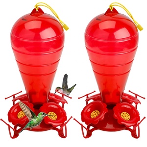 Comedero para Pájaros de Plástico Rojo, Resistente a la Intemperie, para Colgar en Exteriores, Patio, Grande - Product Image 1