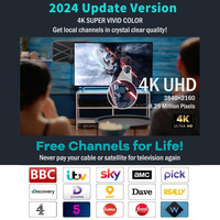 Antena Combinada Amplificada para Interiores HD 4K VHF UHF HDTV Digital DVB-T2 TDT con Ganancia de 36dbi 75 Ohmios para Smart TV