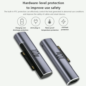 Für <span class=keywords><strong>Microsoft</strong></span> Surface Pro X 8 7 6 5 4 Go Book zu Typ-C PD Adapter Tablet Schnelllade-Stecker Konverter Magnetischer Ladeadapter - Product Image 3