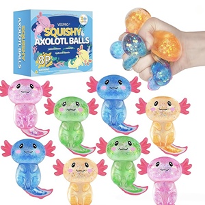 ลูกบอลอ็อกโซโลตัลนุ่มนิ่ม 8 ลูก ของเล่นบีบคลายเครียดน่ารัก สีสันวิบวับ บีบสนุก - Product Image 1