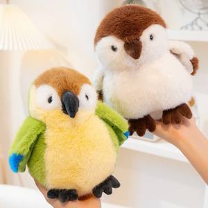 Children's Gift Washed Techniques Plush Bird Toy <strong>Sparrow</strong> with Leaves Tree Hole Elf Bear Type for Stress Relief - Product Image 4