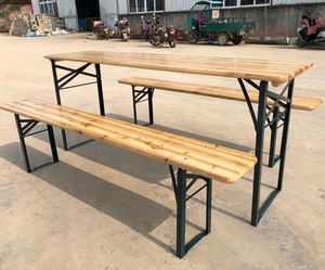 Mobilier d'extérieur pliant en bois camping pique-nique <span class=keywords><strong>table</strong></span> à bière et banc - Product Image 4