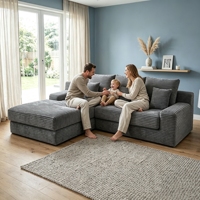 Juego de Sofá Cama Plegable con Relleno de Esponja para Sala de Estar, Sofá Esquinero Tipo Futón para Invitados