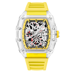 ZIDO <span class=keywords><strong>uomo</strong></span> trasparente barilotto di vino automatico orologio al quarzo impermeabile con Design cavo orologio elegante - Product Image 6