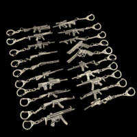 Fabricant en gros de mini porte-clés en métal en forme de pistolet, porte-clés en métal personnalisé en forme de pistolet