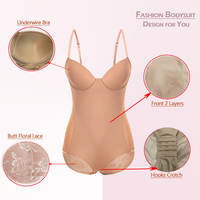 Body sculptant en dentelle pour femme, avec soutien-gorge à armatures, effet ventre plat, serre-taille post-partum, bretelles réglables, respirant et gainant